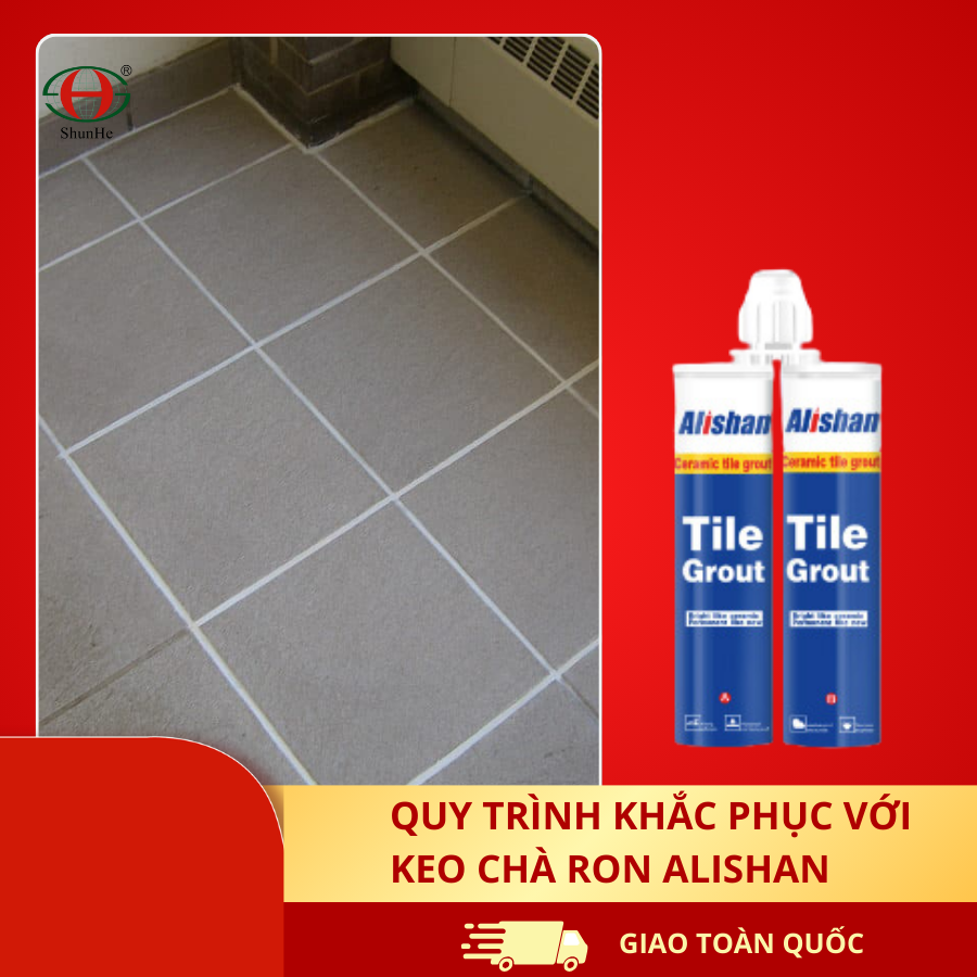 Quy trình khắc phục ron gạch nứt với keo chà ron Alishan